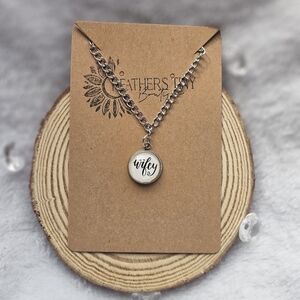 Silver 'Wifey' Pendant Necklace